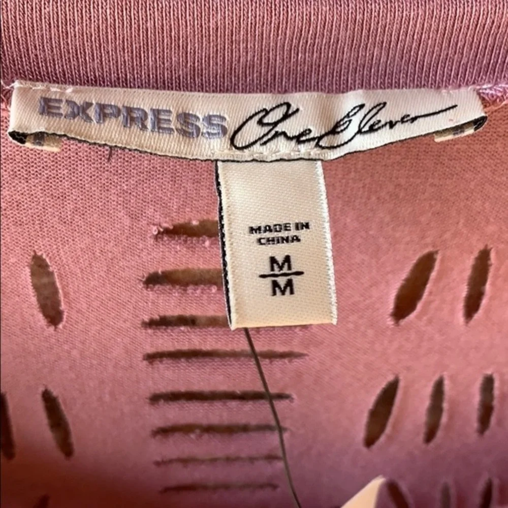 Express Distressed Dusty Pink Top